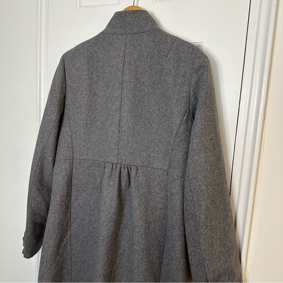 J CREW Carlin Gray Wool Coat Mock Neck Single Breasted Old Money Quiet Luxury 10 - Picture 8 of 8